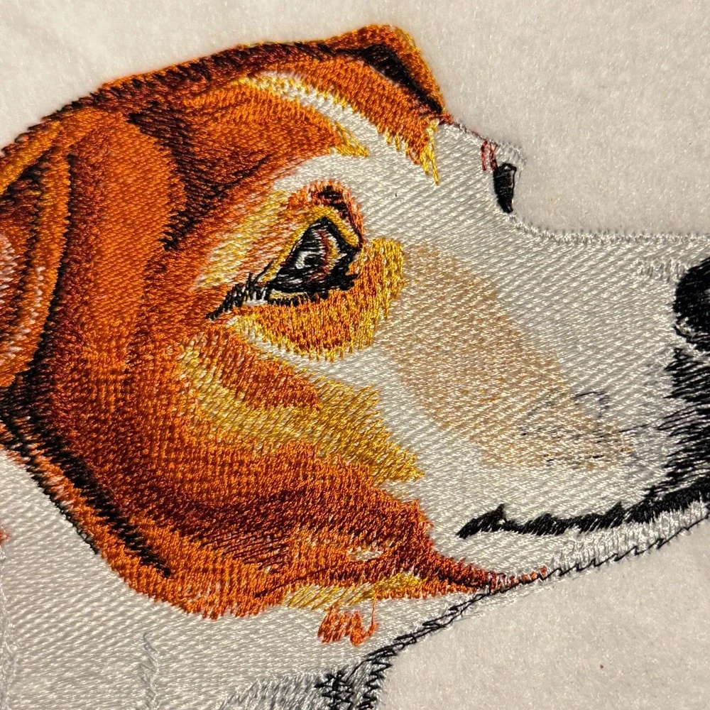 Vintage Jack Russell Terrier Dog Breed Head Sew On Handmade Embroidery
